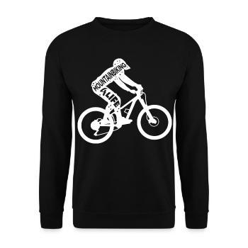 Mountainbike Motivationsspruch - Unisex Pullover - Schwarz - Vorne - Alina (178cm) & Michal (187cm)