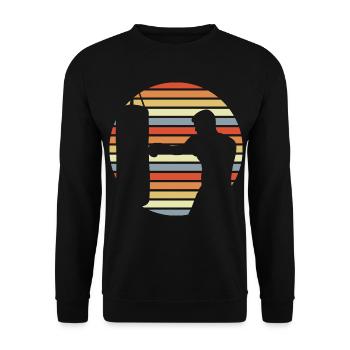 Boxer Drawing - Unisex Sweatshirt - black - Front - Alina (178cm) & Michal (187cm)