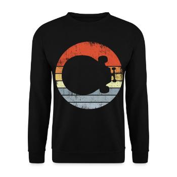 Skateboard Retro - Unisex Pullover - Schwarz - Vorne - Alina (178cm) & Michal (187cm)