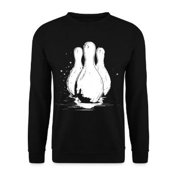 Graphismes de bowling - Sweat-shirt Unisexe - noir - Devant - Alina (178cm) & Michal (187cm)