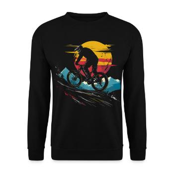 Mountain Biking Portrait - Unisex Sweatshirt - black - Front - Alina (178cm) & Michal (187cm)