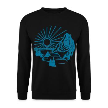 Paysage de vacances (bleu) - Sweat-shirt Unisexe - noir - Devant - Alina (178cm) & Michal (187cm)