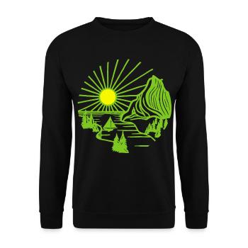 Paysage de vacances (vert) - Sweat-shirt Unisexe - noir - Devant - Alina (178cm) & Michal (187cm)