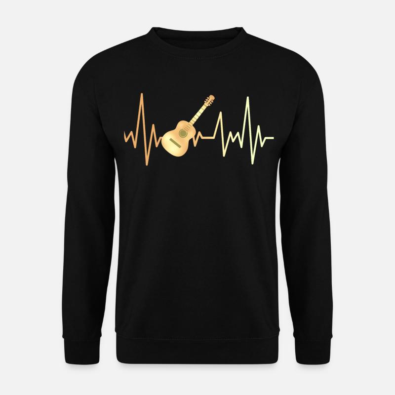 E-Gitarre und Herzfrequenz - Unisex Pullover - Schwarz