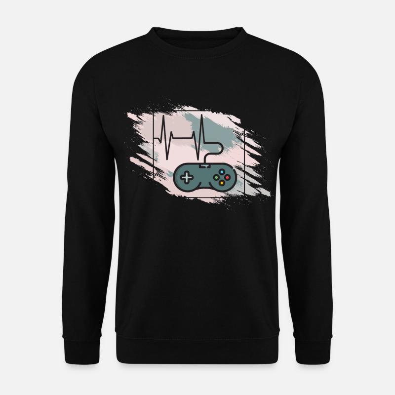 Heartbeat Gaming Controller Retro - Unisex Sweatshirt - black