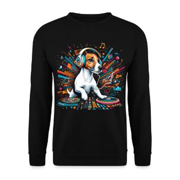 Jack Russell Terrier DJ musique cadeau - Sweat-shirt Unisexe - noir - Devant - Alina (178cm) & Michal (187cm)