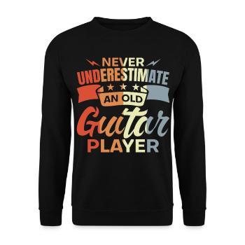 Ne sous-estimez jamais un vieux guitariste - Sweat-shirt Unisexe - noir - Devant - Alina (178cm) & Michal (187cm)
