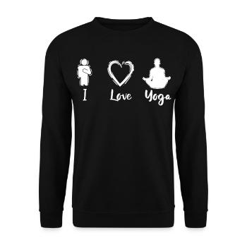 J’adore le yoga - Sweat-shirt Unisexe - noir - Devant - Alina (178cm) & Michal (187cm)