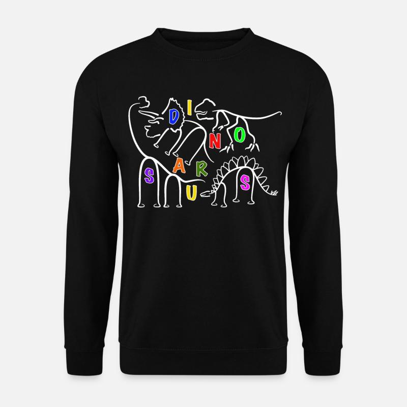 various Dinosaurs Dino line graphics - Unisex Sweatshirt - black