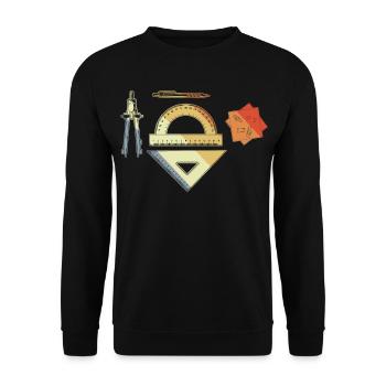 Architekt Vintage Look - Unisex Pullover - Schwarz - Vorne - Alina (178cm) & Michal (187cm)