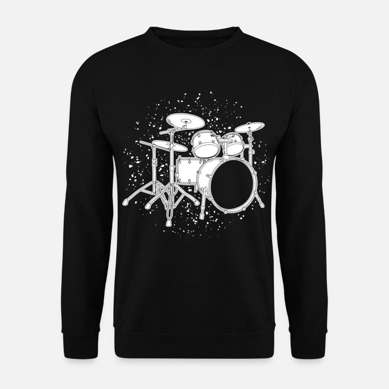 Drumkit Zeichnung - Unisex Pullover - Schwarz