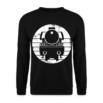 Steam Locomotive Drawing - Unisex Sweatshirt - black - Front - Alina (178cm) & Michal (187cm)