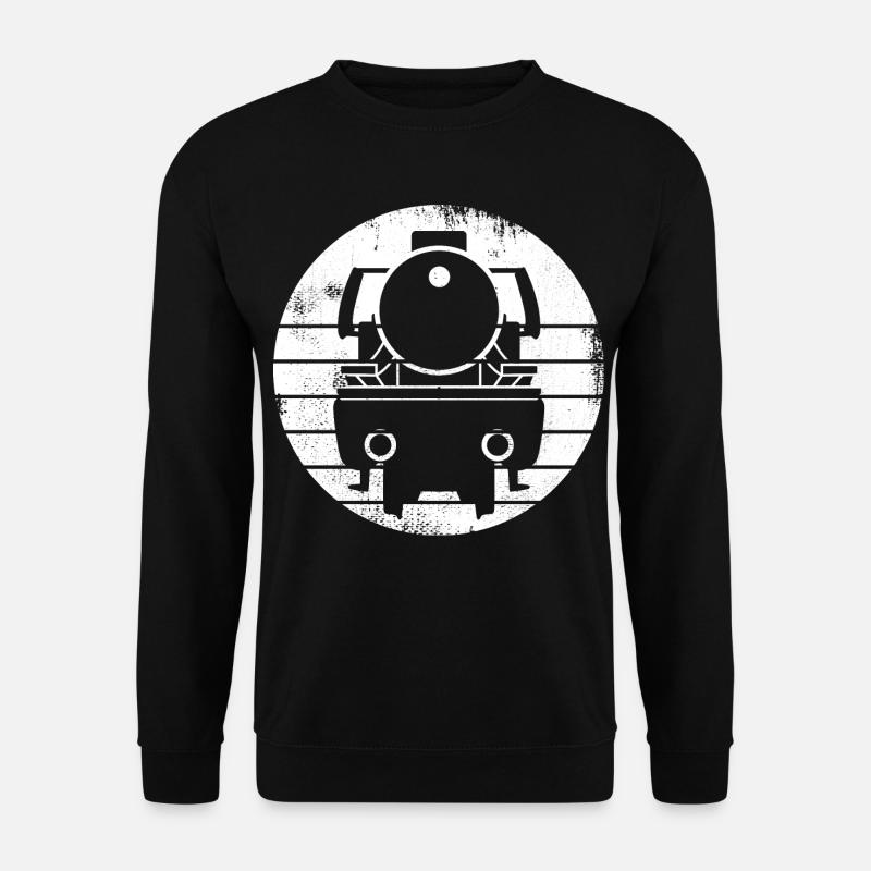 Dampflokomotive Zeichnung - Unisex Pullover - Schwarz