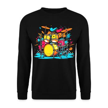 Portrait de tambour - Sweat-shirt Unisexe - noir - Devant - Alina (178cm) & Michal (187cm)