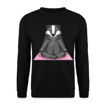 Badger Yoga Fitness Meditation - Sweat-shirt Unisexe - noir - Devant - Alina (178cm) & Michal (187cm)