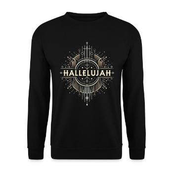 Hallelujah Deco Glyph - Unisex Pullover - Schwarz - Vorne - Alina (178cm) & Michal (187cm)