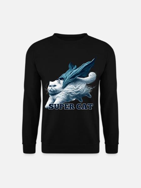 Super Cat persisk hvid persisk kattegave - Unisex sweater - sort