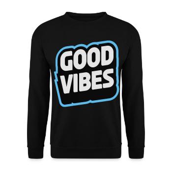 Gute Laune Statement typografisch - Unisex Pullover - Schwarz - Vorne - Alina (178cm) & Michal (187cm)