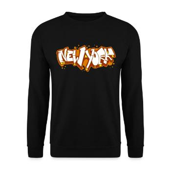 New York Horizontal Graffiti 4 - Unisex Sweatshirt - black - Front - Alina (178cm) & Michal (187cm)