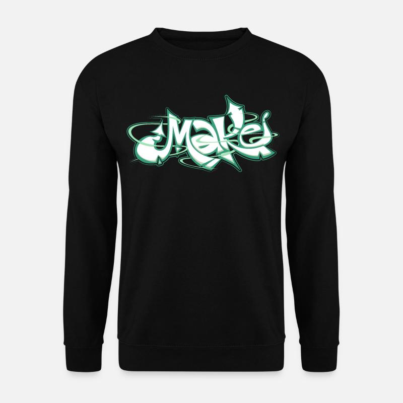 Green word make graffiti - Unisex Sweatshirt - black
