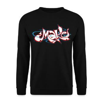 Rotes Graffiti des Wortes make - Unisex Pullover - Schwarz - Vorne - Alina (178cm) & Michal (187cm)