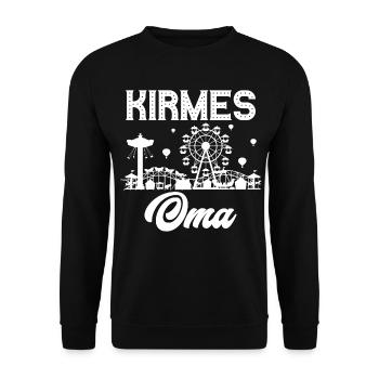 Kirmes Oma Jahrmarkt Rummel Volksfest - Unisex Pullover - Schwarz - Vorne - Alina (178cm) & Michal (187cm)