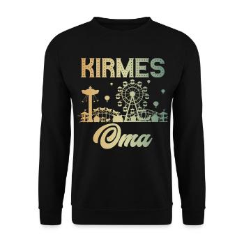 Kirmes Oma Jahrmarkt Rummel Volksfest - Unisex Pullover - Schwarz - Vorne - Alina (178cm) & Michal (187cm)