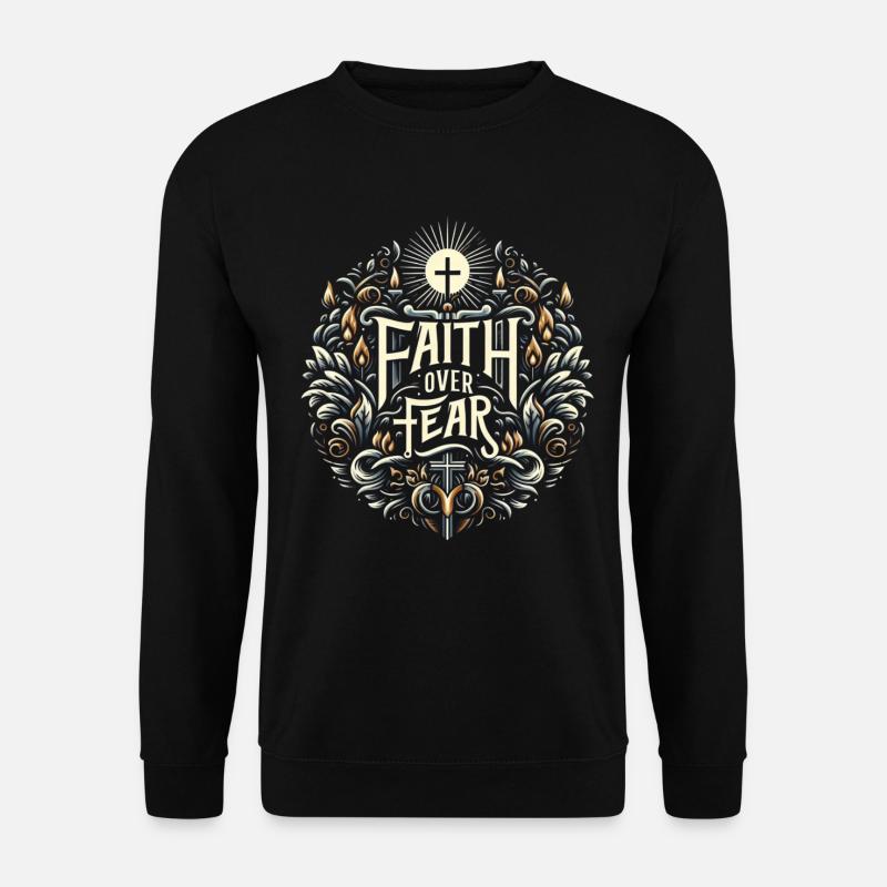Glaube über Angst Ornament - Unisex Pullover - Schwarz