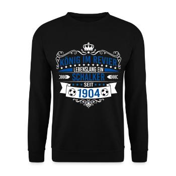 König im Revier Schalker Gelsenkirchen Fußball - Unisex Pullover - Schwarz - Vorne - Alina (178cm) & Michal (187cm)
