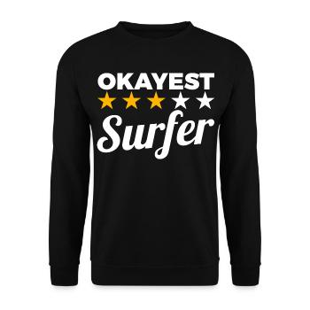 Okayest Surfer - Unisex Sweatshirt - black - Front - Alina (178cm) & Michal (187cm)
