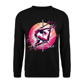 Cadeau rose dynamique de pole dance - Sweat-shirt Unisexe - noir - Devant - Alina (178cm) & Michal (187cm)