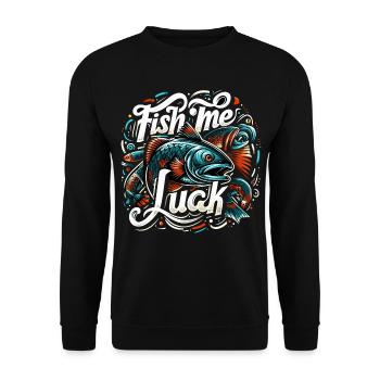 Fish Me Lucky Fishing cadeau - Sweat-shirt Unisexe - noir - Devant - Alina (178cm) & Michal (187cm)