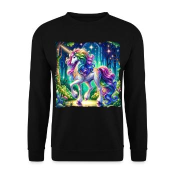 Fantasy Unicorn Horse Fans Unicorn Lovers - Unisex Sweatshirt - black - Front - Alina (178cm) & Michal (187cm)