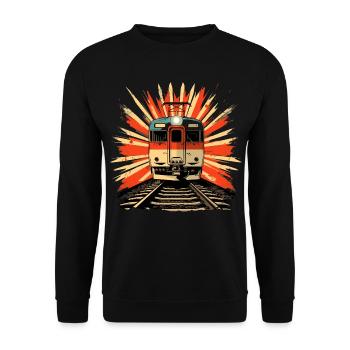 Illustration de chemin de fer - Sweat-shirt Unisexe - noir - Devant - Alina (178cm) & Michal (187cm)