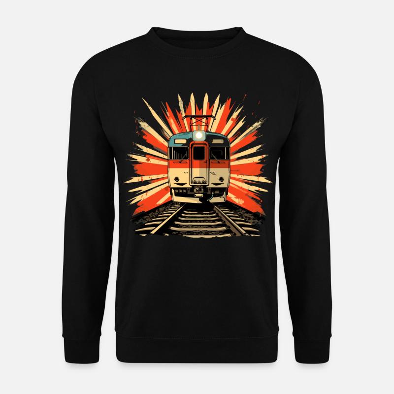 Eisenbahn Illustration - Unisex Pullover - Schwarz