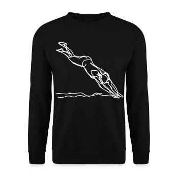 Schwimmliebhaber Skizze - Unisex Pullover - Schwarz - Vorne - Alina (178cm) & Michal (187cm)