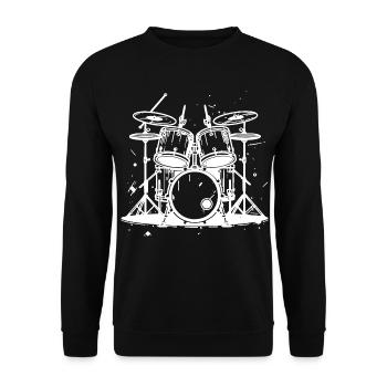 Graphismes de batterie - Sweat-shirt Unisexe - noir - Devant - Alina (178cm) & Michal (187cm)