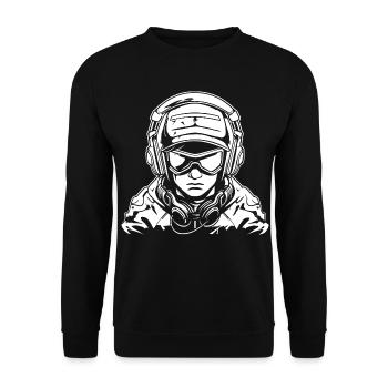 Dessin de joueur - Sweat-shirt Unisexe - noir - Devant - Alina (178cm) & Michal (187cm)