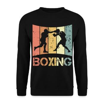 Vintage Boxers - Unisex Sweatshirt - black - Front - Alina (178cm) & Michal (187cm)