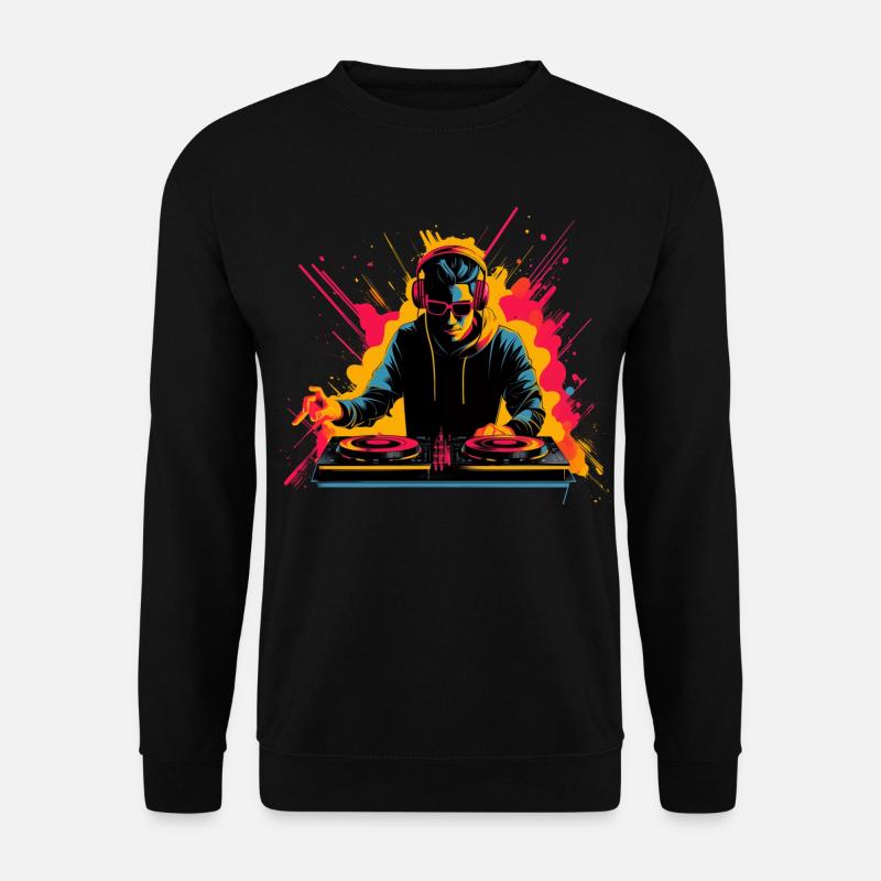 90er DJ Synthwave - Unisex Pullover - Schwarz