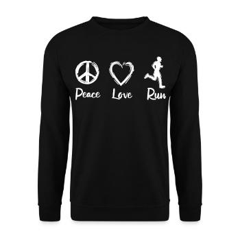 Peace Love Run - Unisex Sweatshirt - black - Front - Alina (178cm) & Michal (187cm)