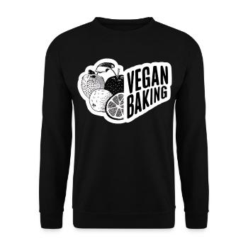 Vegan Baking Healthy Cuisine - Unisex Sweatshirt - black - Front - Alina (178cm) & Michal (187cm)