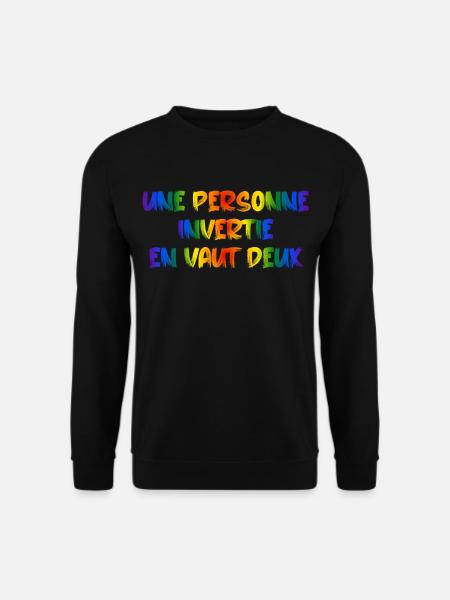 Une personne invertie en vaut deux - Sweat-shirt Unisexe - noir