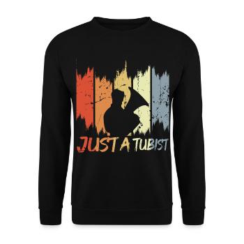 Lustiger Tubist - Unisex Pullover - Schwarz - Vorne - Alina (178cm) & Michal (187cm)