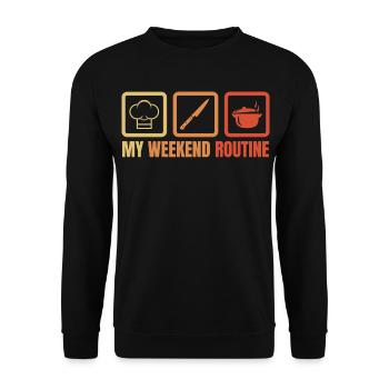 Weekend Cooking - Unisex Sweatshirt - black - Front - Alina (178cm) & Michal (187cm)