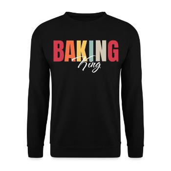 Roi de la boulangerie, Roi boulanger - Sweat-shirt Unisexe - noir - Devant - Alina (178cm) & Michal (187cm)