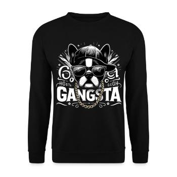 Boston Terrier Gangsta Gangster chien cadeau - Sweat-shirt Unisexe - noir - Devant - Alina (178cm) & Michal (187cm)