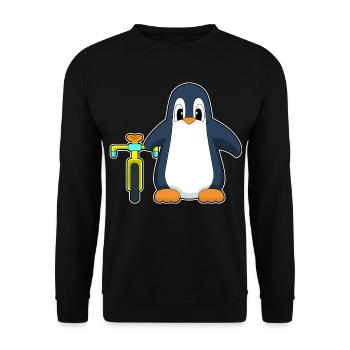 Vélo pingouin - Sweat-shirt Unisexe - noir - Devant - Alina (178cm) & Michal (187cm)