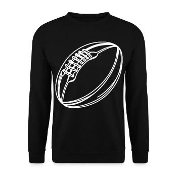 Rugby Ball Drawing - Unisex Sweatshirt - black - Front - Alina (178cm) & Michal (187cm)