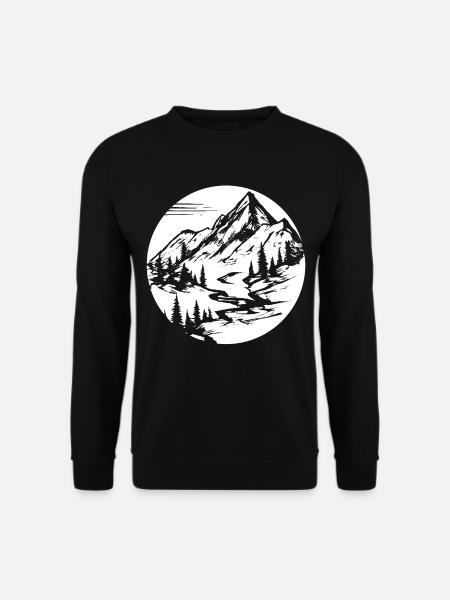 Berglandschaft Wanderweg Wandern in den Bergen - Unisex Pullover - Schwarz